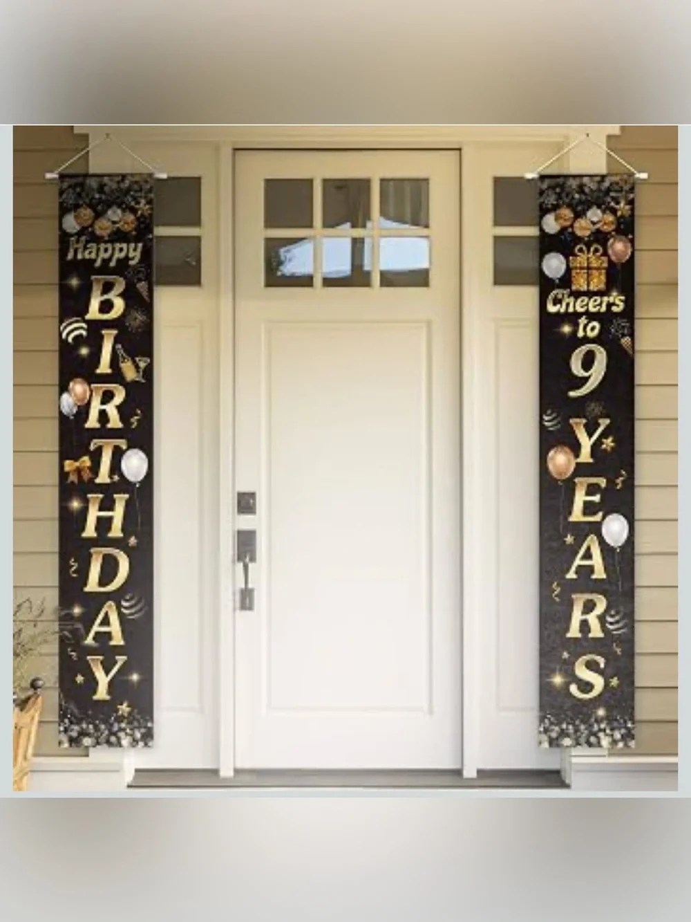 Happy Birthday Cheers to 29 Years Black Gold Yard Sign Door Banner 29th Birthday